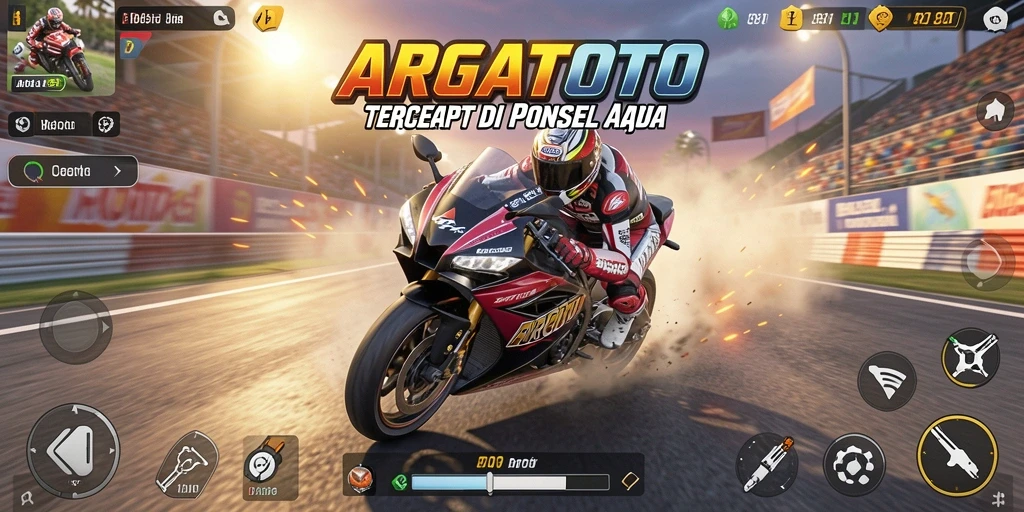 Tangkapan layar gameplay ARGATOTO yang mendebarkan saat balapan motor.