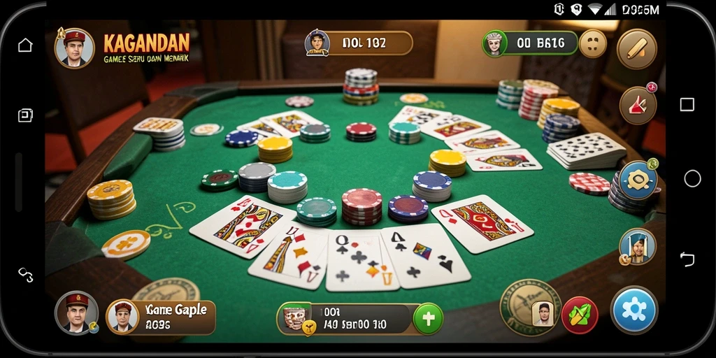 Tampilan gameplay seru KAGANDAN saat bermain Gaple.