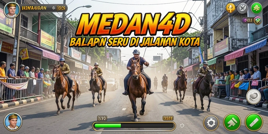 Screenshot gameplay MEDAN4D menampilkan aksi balapan yang mendebarkan.