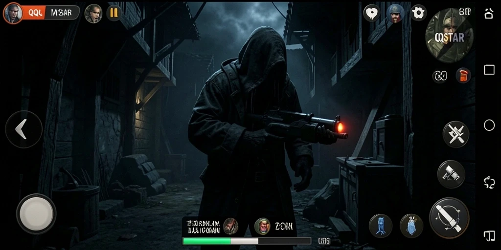 Gameplay QQSTAR yang mendebarkan dan menakutkan, penuh ketegangan.