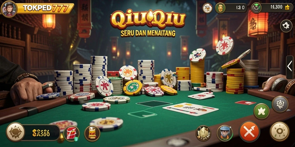 Tampilan menarik dari gameplay QiuQiu di TOKPED777.